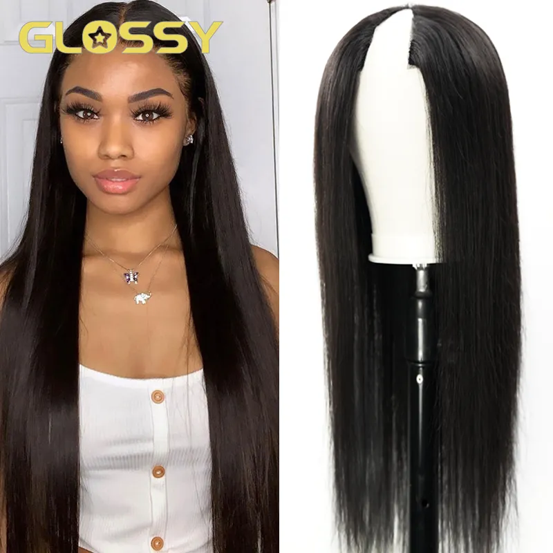30 34 Inch Straight V U Part Wig Human Hair No Leave Out Thin Part Wigs f - £54.42 GBP+