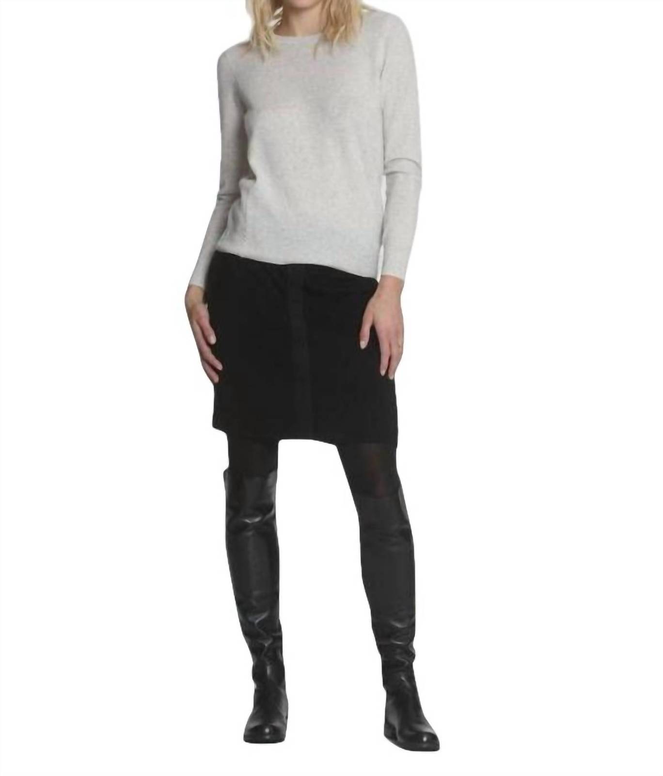 Label+Thread haley knit skirt in Black/Charcoal