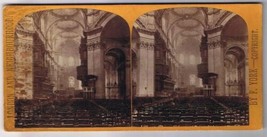 Stereo View Card Stereograph St Paul&#39;s Cathedral The Choir From The West London - £3.82 GBP