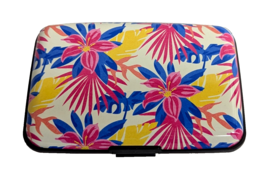 Total Vision RFID Card Case Ultra Slim Lightweight Metal Tropical Flower... - $12.44