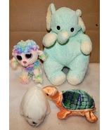 Ty Beanie Babys Mix Lot 4ea No Tags Elephantbaby -Turtle- Seal -Poodle D... - $29.99