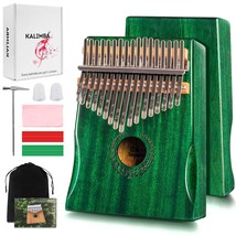 Kalimba Thumb Piano 17 Keys Bright Green - Portable Mbira Finger Piano With Musi - £37.04 GBP