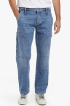 NEW $268 FRAME Workwear Straight Leg Cargo Denim Jeans in CARR 33 Button... - £105.00 GBP