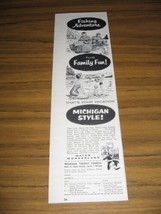 1956 Print Ad Michigan Travel Tourist Council Fishing Adventure Lansing,MI - £8.56 GBP