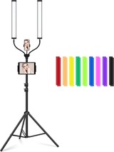 The Qeuooiy Led Video Light Stick Wand With Stand, 2300–7500K Portable Studio - £93.13 GBP