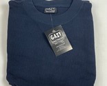 NEW Long Sleeve Waffle Knit Shirt Blue GAZY USA VTG NOS SZ L / 2XL - £11.85 GBP
