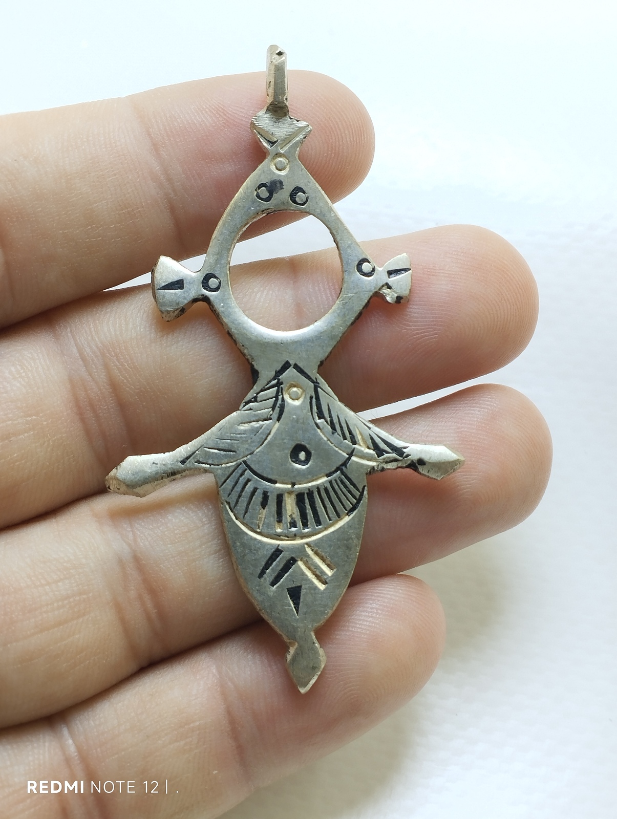 Tuareg Cross Pendant – Handmade Silver Tribal Berber Amulet from Morocco Item image 4