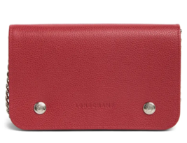 Longchamp Le Foulonne Wallet on a Chain Leather Crossbody ~NWT~ Gift Box Red - $212.85