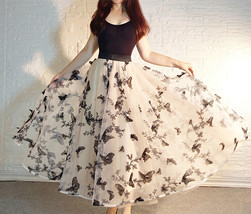 Champagne Maxi Tutu Skirt Outfit Women Custom Size  Butterfly Pattern Tutu Skirt image 6
