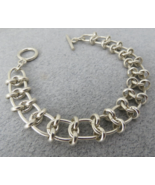 Chain Bracelet Sterling Silver Links 35.5g Toggle Catch  8.5&quot; Long Unise... - $98.99