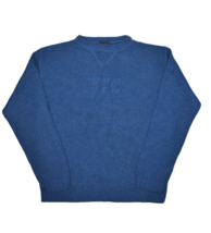 Versace Jeans Couture Sweater Mens XL Blue Wool Blend Crewneck Made in I... - £55.93 GBP