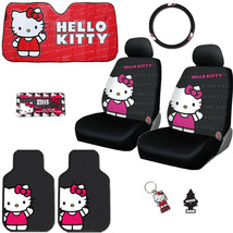For Mercedes 8PC Hello Kitty Car Truck Seat Steering Cover Mats Accessor... - £99.16 GBP