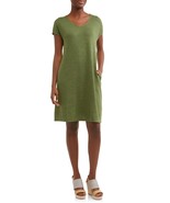 Time And Tru Women&#39;s Short Sleeve Hacci T Shirt Dress 3XL (22) Bayleaf G... - $26.53 CAD