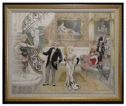 Bordello Ladies and Gentlemen Original Lee Dubin Colored Pencil Sketch - $4,500.00