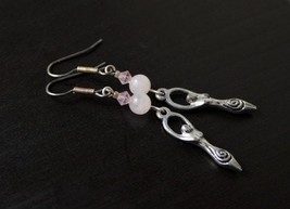 Birth Goddess rose quartz earrings - £14.45 GBP