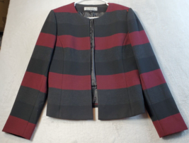 Tahari Blazer Jacket Women Size 8 Multi Striped Polyester Long Sleeve Open Front - £21.33 GBP