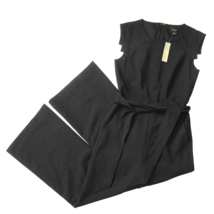 NWT J.Crew Resume Jumpsuit in Black Stretch Crepe Belted Wide Leg Ankle 4T - £67.01 GBP