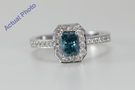 18k White Radiant Diamond Ring (1.01 Ct Blue &amp; White Diamonds VS) - £1,558.62 GBP