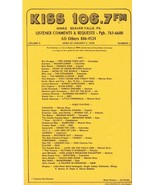 KISS 106.7 FM Pittsburgh VINTAGE January 2 1978 Music Survey Boz Scaggs #1 - £11.15 GBP