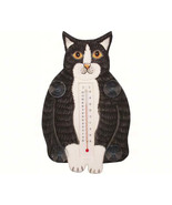 Fat Black & White Cat Small Window Thermometer - £11.75 GBP