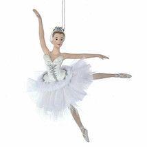 Kurt Adler 6.75&quot; Hand Painted Resin Swan Lake Ballerina Christmas Ornament E0313 - £11.68 GBP