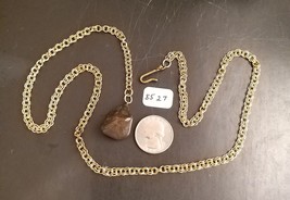 Vintage Gold Tone Chain with a Polished Stone End Necklace? Belt? 25 inches - $12.99