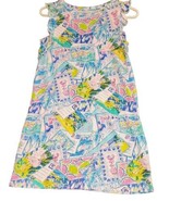 Lilly Pulitzer Multicolor Wish you Were Here Laina Post Card Print Dress... - $87.95