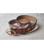 Rebecca Minkoff Flower Print Genuine Leather XS Tan Belt - $1,332.39 MXN