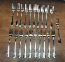 Set of 21 Plain solid Handled Dinner Forks 18/0 Stainless -- Unbranded - $25.00