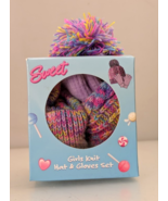 Girls Sweet Rainbow Knit Winter Hat and Gloves Set GNFG3532WG Youth  Col... - €10,23 EUR