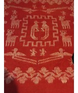 Vintage Blanket rug Southwest Indian Design Wool Fringe Bird Deer wall h... - €845,37 EUR