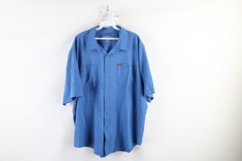 Orvis Mens 2XL XXL Spell Out Double Pocket Stretch Collared Camp Button Shirt - £22.15 GBP