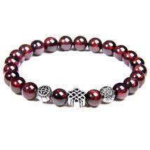 L garnet beads bracelet for women red stone bracelet silver plated yoga balance pulsera thumb200