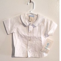 Vive La Fete Regatta Boys Button Up Short Sleeve Shirt White Size 18M NEW - $20.00