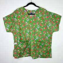 Glorified Scrubs Christmas Holiday Bears Scrub Top Shirt Size Large L Ma... - $6.92