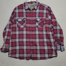 Anchorage Expedition Men&#39;s Shirt 2XL XXL Red Flannel Plaid Long Sleeve Button Up - $23.87