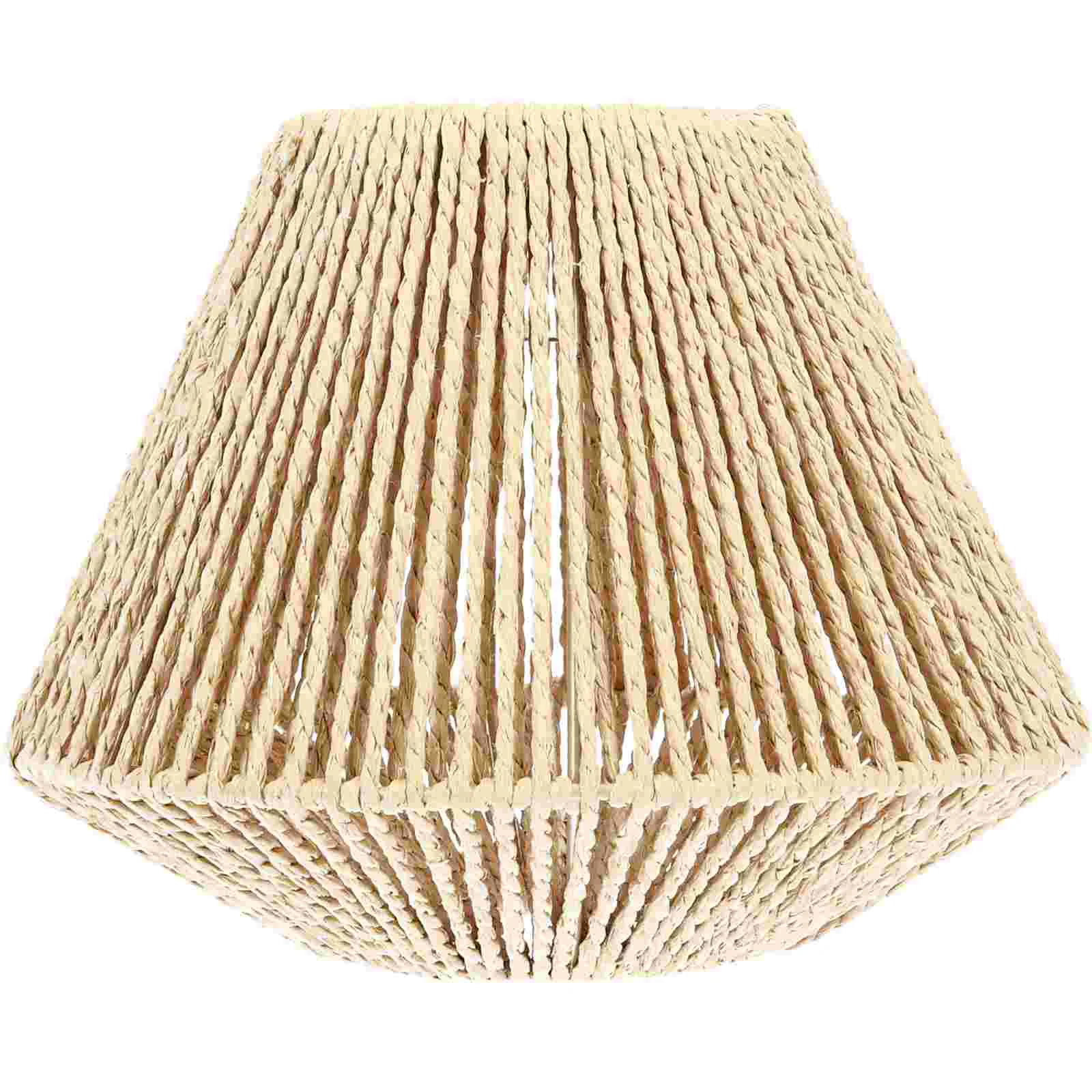 Rattan lampshade rustic wall sconces retro lampshades chandelier cover straw rope thumb200