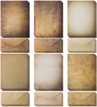 60 Vintage Paper and 60 Envelopes - 60 Sheets of Antique Looking Papers &amp; 60 Ant - £15.46 GBP