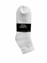 Diabetic Socks CREW White 6 PR Sz 10-13 Healthy Circulation Loose Fit Heel &amp; Toe - £13.37 GBP