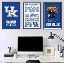 Kentucky Wildcats Wall Art Blue White NCAA 3-Piece Adhesive Canvas - $79.99
