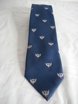 Vintage Blue Necktie Tie DoubleHeaded Bird over crown Made in PA USA - $253.24 MXN