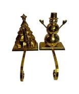 2 Vintage Brass Stocking Holder Mantel Hanger Long Arm Christmas Tree Sn... - $832.20 MXN