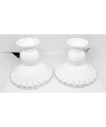 Fenton Stamped Vintage White Milk Glass Lace Ruffled 3.75&quot; Tall Candle H... - $20.37 CAD