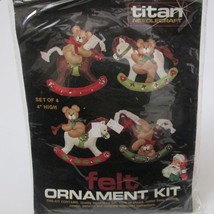 Titan Needlecraft Felt Ornament Kit 228 Christmas Rocking Horses Vintage 80s - £17.90 GBP