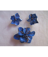      Enameled Porcelain  Brooch  Earrings Unique Find! Vintage  - £135.90 GBP