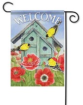 Goldfinch Gathering Garden Flag - 2 Sided Message, 12&quot; x 18&quot; - £20.04 GBP