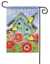 Goldfinch Gathering Garden Flag - 2 Sided Message, 12&quot; x 18&quot; - £19.94 GBP