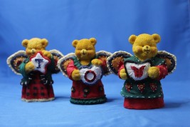 Set of Three Christmas Angel Bears that Spell J O Y 3.75 Inches tall - £3.17 GBP