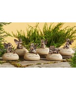 Fairy Message Rock Statues Set of 6 with Sentiment Garden Brushed Copper... - £71.12 GBP