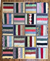 Handmade Patchwork Baby Quilt Reversible Blanket Cottagecore - £18.94 GBP